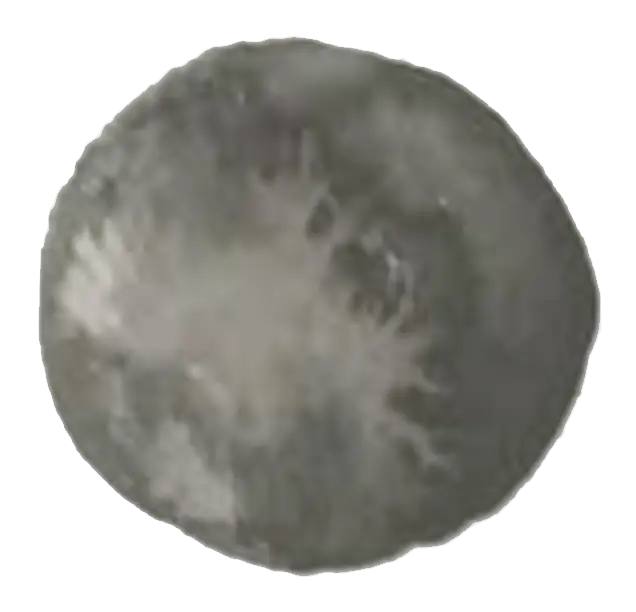 Tod, a small hand-painted gray dot