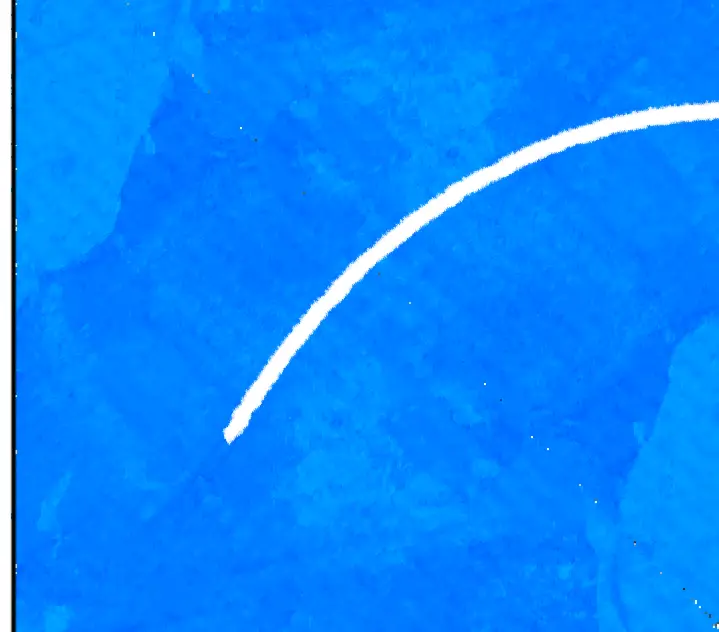 Cover mockup of book two: a white arc painted on a blue sky