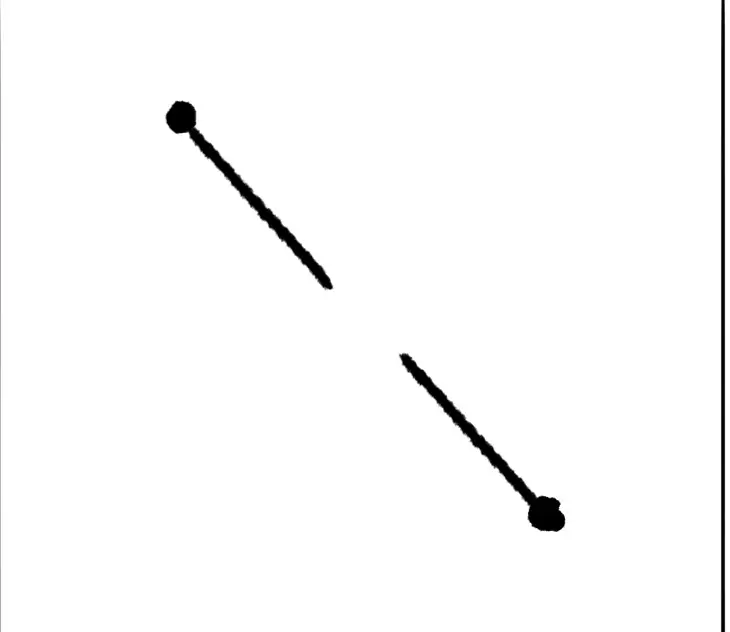 Two dots joined by a line