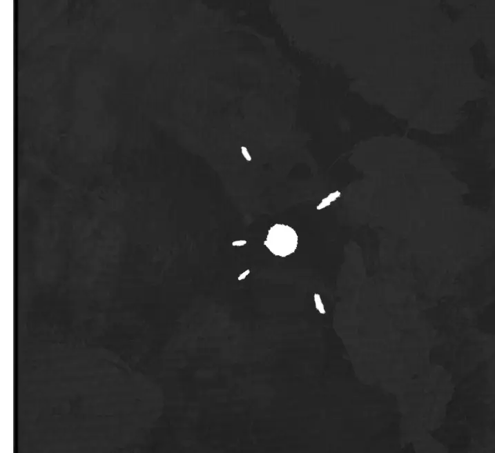 A single dot glowing in the dark